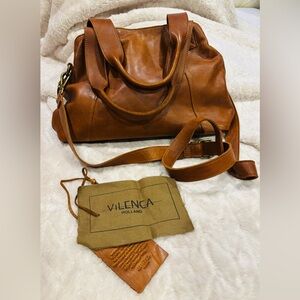 Vilenca Brown Leather Satchel🤩